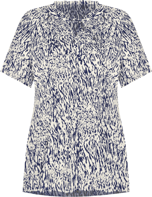 Plus Size Short Sleeve Printed Peplum Top