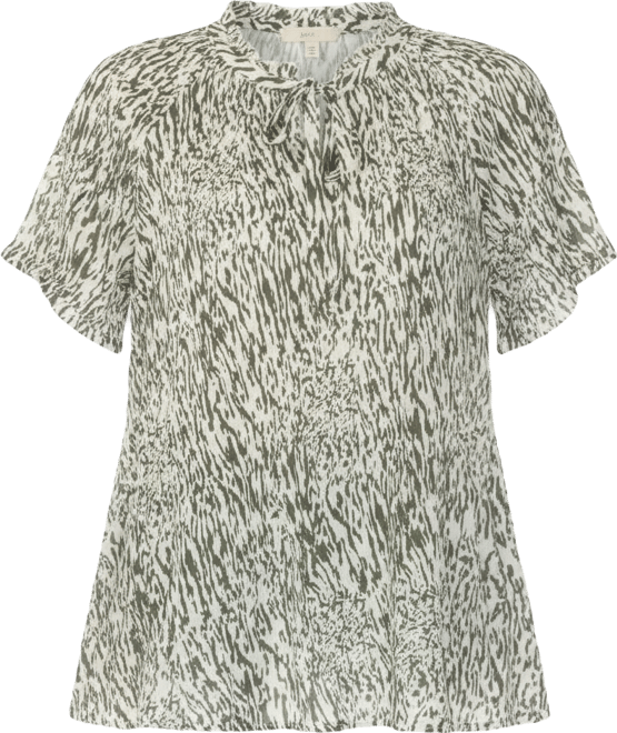 Women's Short Sleeve Printed Peplum Top