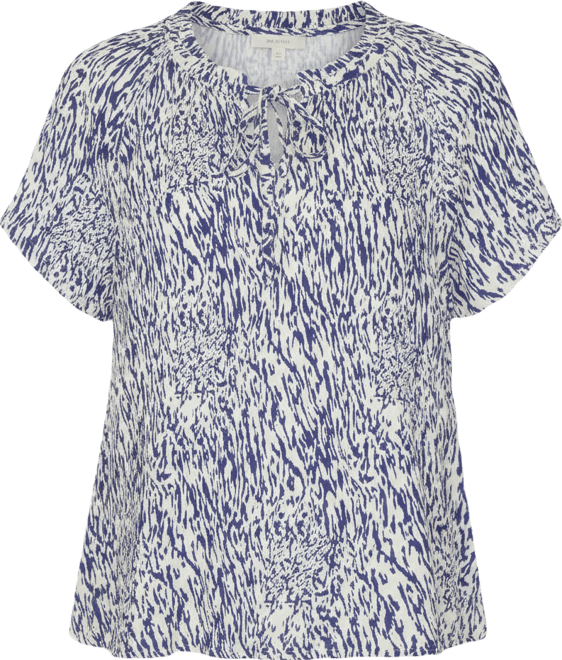 Women's Short Sleeve Printed Peplum Top