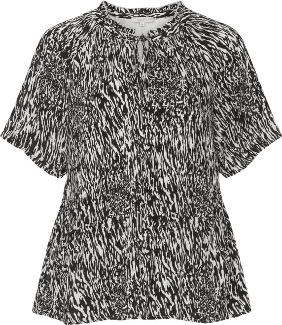 Women's Short Sleeve Printed Peplum Top