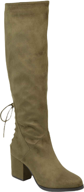 Women's Leeda Extra Wide Calf Lace Up Detail Knee High Boots