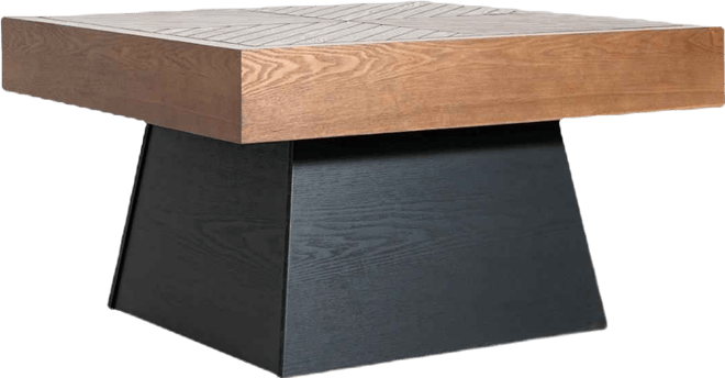 Modern Square Coffee Table 31.5" Wood Grain