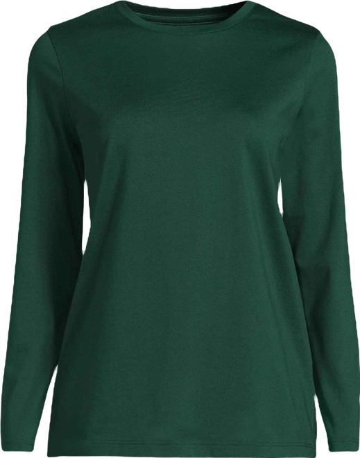 Plus Size Relaxed Supima Cotton Long Sleeve Crew Neck T-Shirt