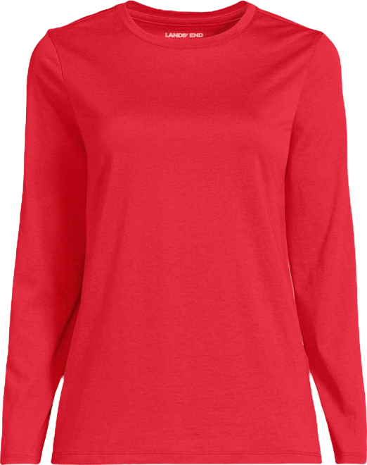 Plus Size Relaxed Supima Cotton Long Sleeve Crew Neck T-Shirt