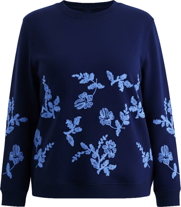 Plus Size Floral Embroidered Sweatshirt, Macy's Exclusive