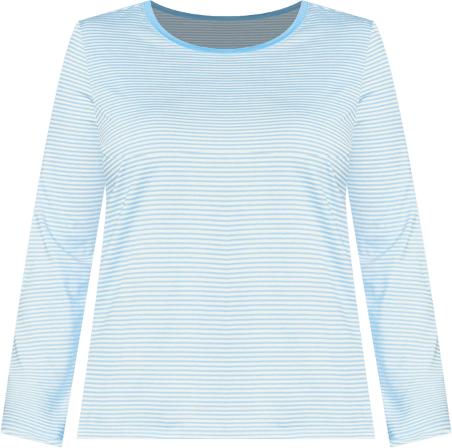 Plus Size Relaxed Supima Cotton Long Sleeve Crew Neck T-Shirt