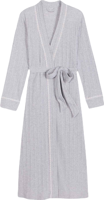 Women's Lace-Trim Pointelle Robe, Macy's Exclusive