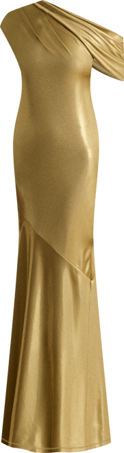 Women's Metallic Off-The-Shoulder Ball Gown