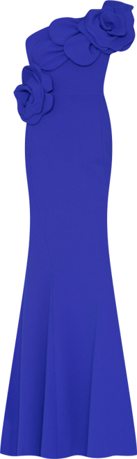 Women's One-Shoulder Floral Detail Gown