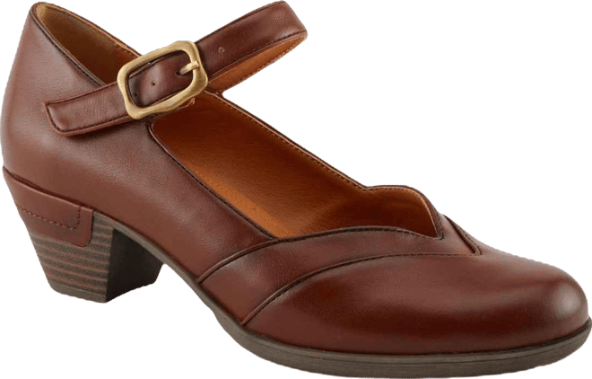 Women's Maryneah Mary Jane Pumps with V-Vamp and Hook-and-Loop Strap