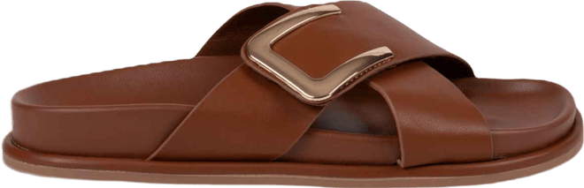 Women's Buckle Detail Slip-On Sandals