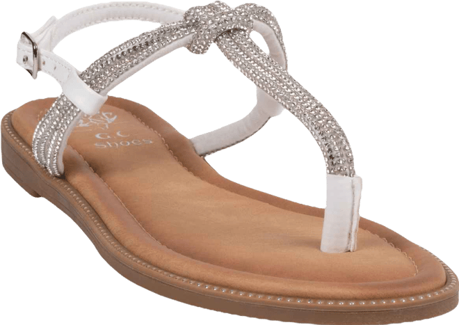 Women's Embellished Buckle Flat Sandals