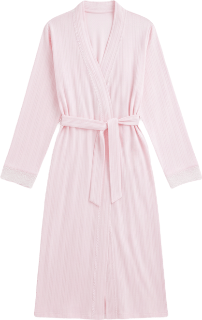 Women's Lace-Trim Pointelle Robe, Macy's Exclusive