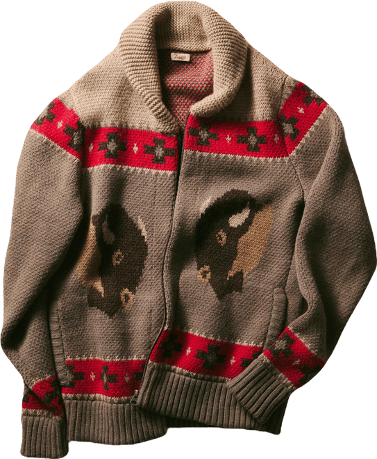 Steven Paul Judd Buffalo Zip Cardigan - Brown Winter Prairie
