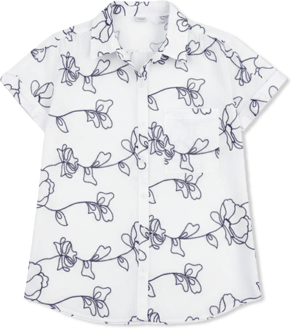 Women's Cotton Embroidered Camp Shirt, Macy's Exclusive