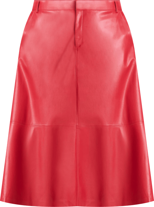 Plus Size Faux Leather Midi Skirt