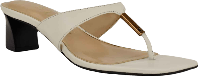 Womens Yaiza Leather Thong Block Heel City Sandals