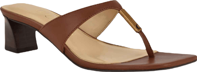 Womens Yaiza Leather Thong Block Heel City Sandals