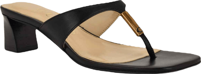 Womens Yaiza Leather Thong Block Heel City Sandals