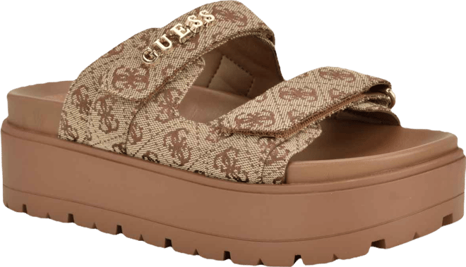 Womens Faxon Platform Lug Sole Footbed Sandals