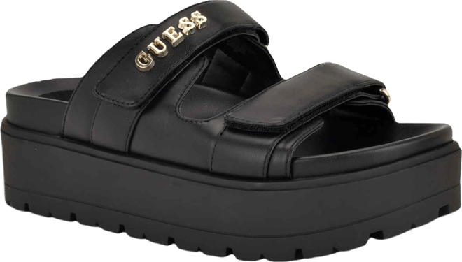 Womens Faxon Platform Lug Sole Footbed Sandals