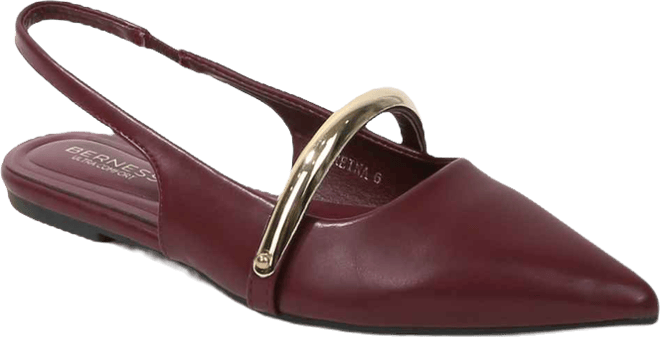 Women's Reina Slingback Flats with Gold-Tone Bar Detail