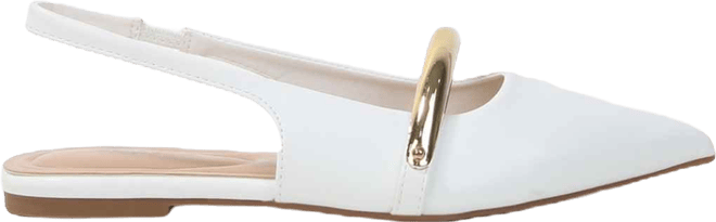 Women's Reina Slingback Flats with Gold-Tone Bar Detail