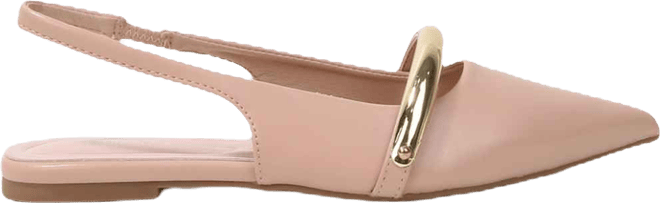 Women's Reina Slingback Flats with Gold-Tone Bar Detail
