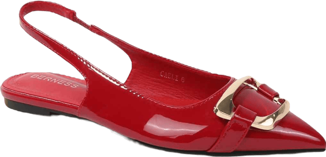Women's Caeli Slingback Flats with Gold Tone Buckle