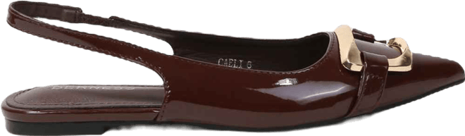 Women's Caeli Slingback Flats with Gold Tone Buckle