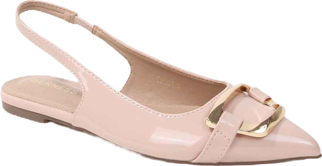 Women's Caeli Slingback Flats with Gold Tone Buckle