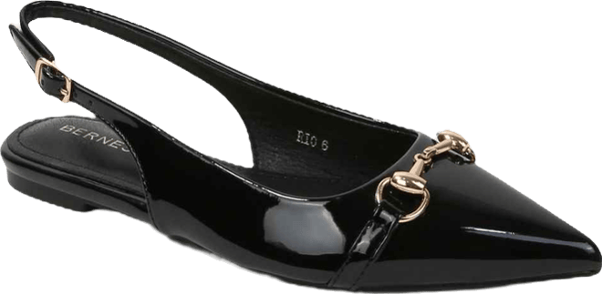 Women's Rio Patent Slingback Flats with Gold-Tone Bit