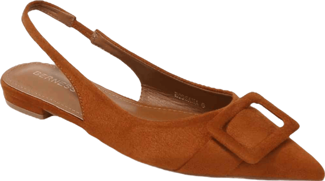 Women's Rossana Slingback Flats with Ornamental Buckle