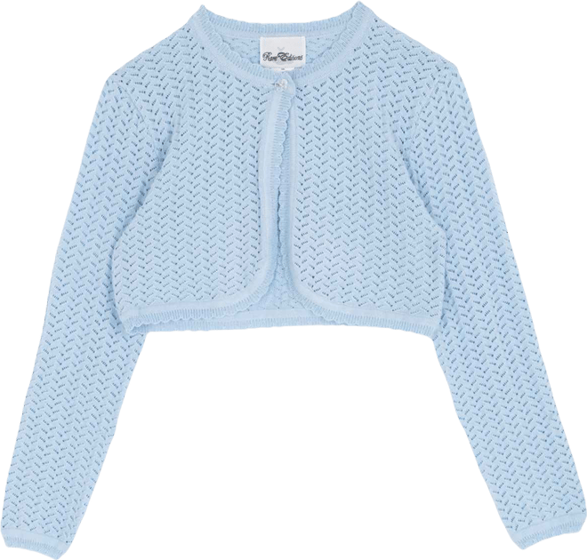 Girls' 7-16 Crochet Knit Cardigan