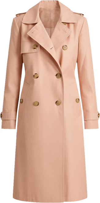 Petite Double-Breasted Belted Trench Coat
