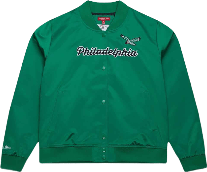 Women's Kelly Green Philadelphia Eagles Full-Snap Satin Jacket