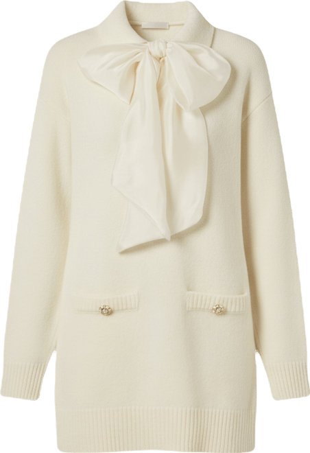 Women's Detachable Bow Knit Dress