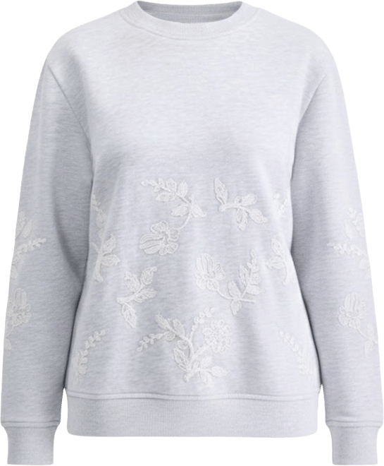 Petite Floral Embroidered Sweatshirt, Macy's Exclusive