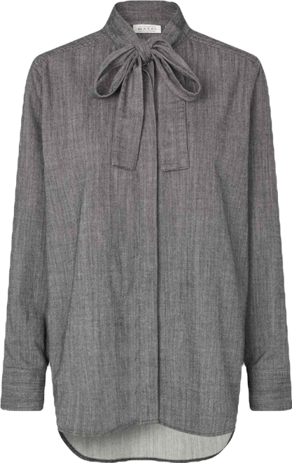 Women's Long Sleeve Neck Tie Shirt