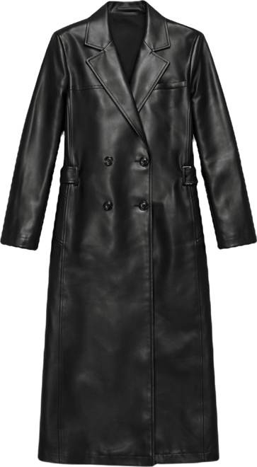 Women's Leather Trench Coat