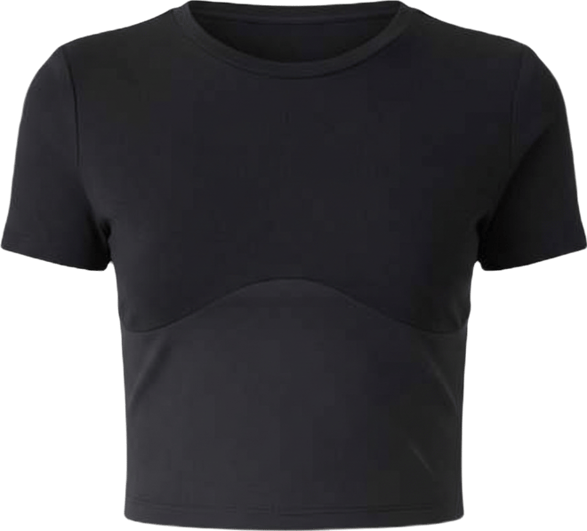 Women's Cropped Bustier Short Sleeve T Shirt