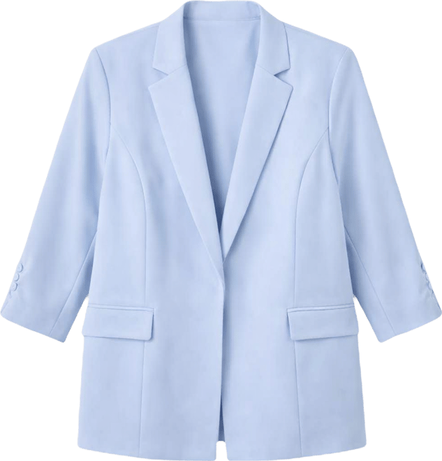 Plus Size Kiss-Front 3/4-Sleeve Blazer, Macy's Exclusive