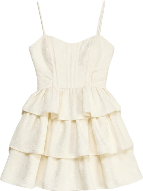 Juniors' Sweetheart Neck Tier Dress