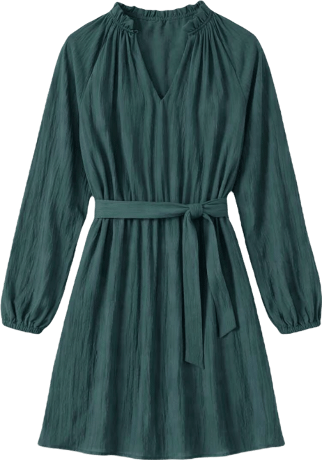 Women's Ruffled Long Sleeve Mini Dress