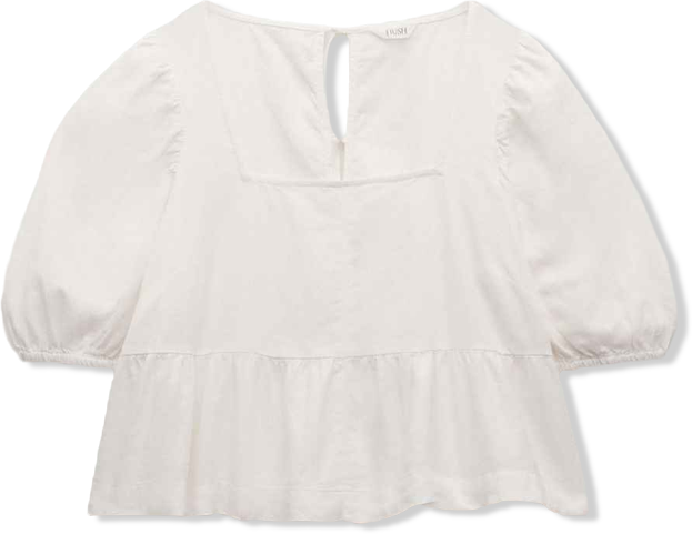 Women's Alva Puff Sleeve Linen Beach Top