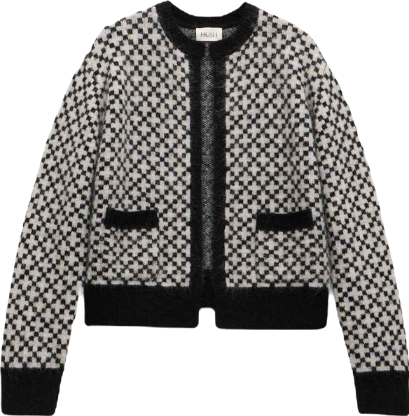 Women's Jacquard Wool Edge To Edge Cardigan