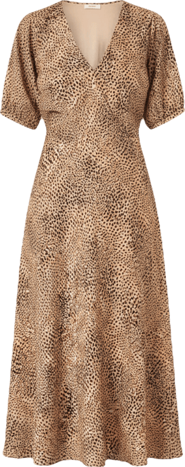 Women's Grace V-Neck Puff Sleeve Satin Dress