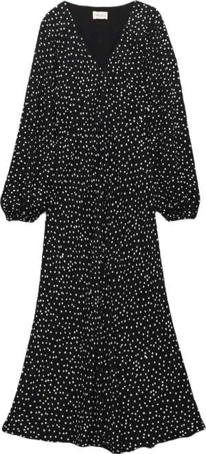 Women's V-Neck Long Sleeve Crepe Dress