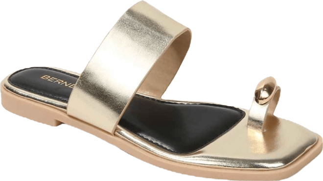 Women's Kamila Gold-Tone Toe-Loop Slide Sandals