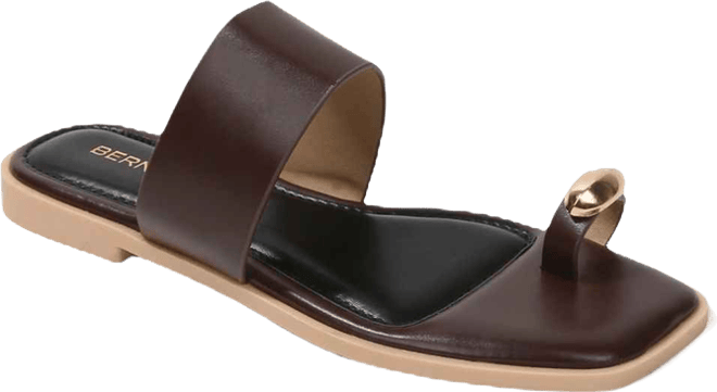 Women's Kamila Gold-Tone Toe-Loop Slide Sandals